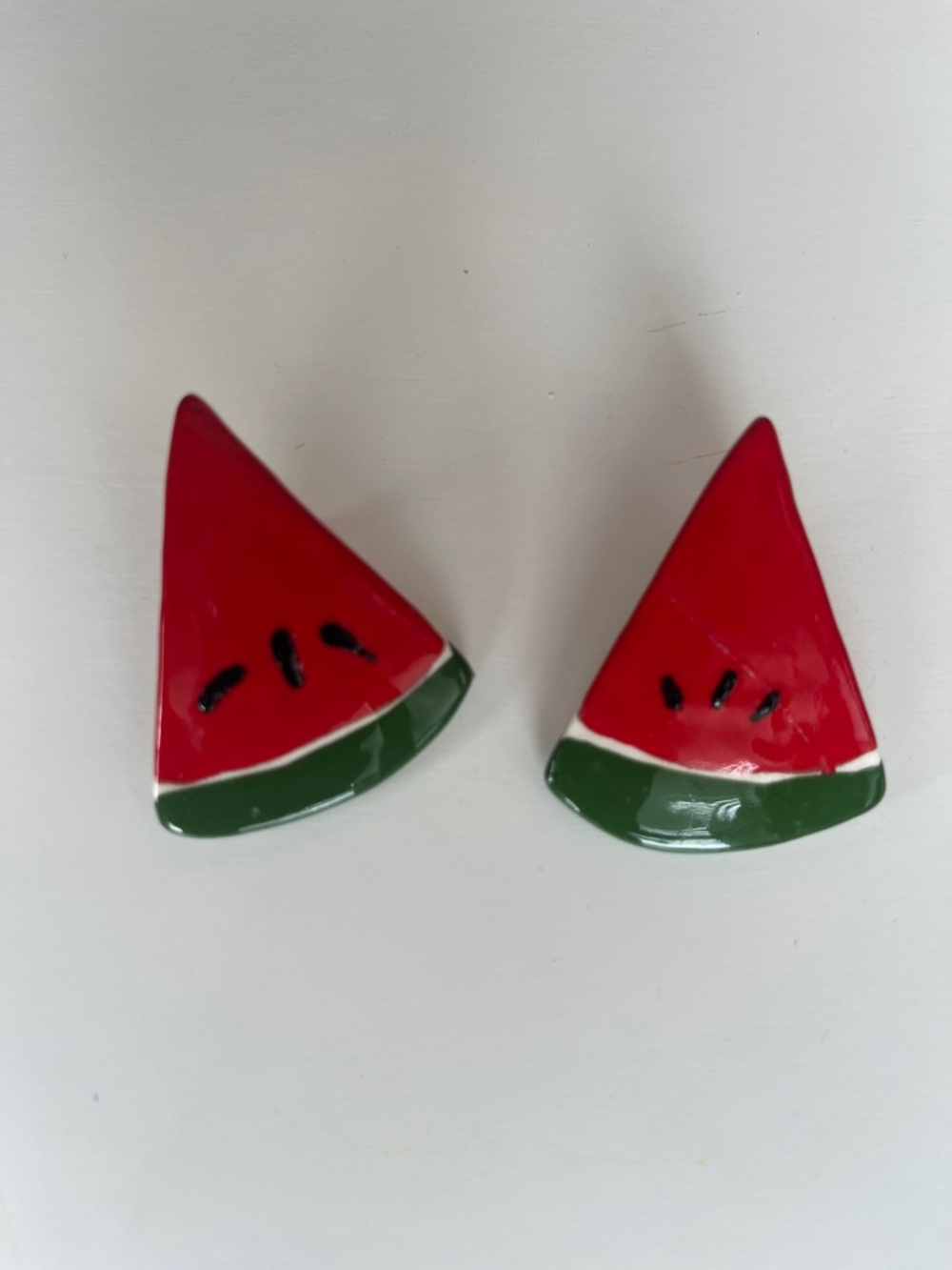 Vintage ceramic watermelon earrings